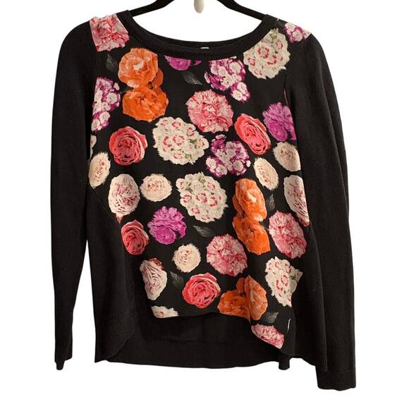 Moth Size M Medium Black Floral Sweater Top - Picture 1 of 6